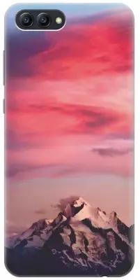 Ультратонкий силиконовый чехол-накладка для Huawei Honor V10 с принтом "Горы и небо"