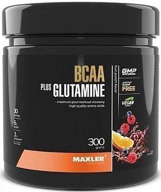Аминокислоты BCAA (БЦАА) Maxler BCAA + Glutamine (300 г) Фруктовый пунш