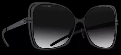 Титановые солнцезащитные очки GRESSO Andalusia - кошачий глаз / черные
