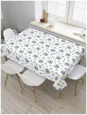 Скатерть прямоугольная JoyArty на кухонный стол "Вкусная черника" из оксфорда, 180x145 см