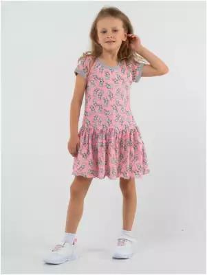 Платье для девочки трикотажное RONDA "Котята", рост 116, розовый