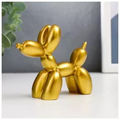 GreenWorld Сувенир полистоун "Воздушный шарик - собачка" золото 8х10х4 см