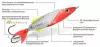 Блесна летняя AQUA для рыбалки финт 24,0g цвет 03 (серебро, красный металлик), 1 штука