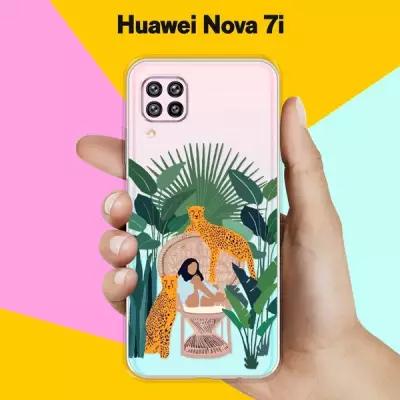 Силиконовый чехол на Huawei nova 7i 2 тигра / для Хуавей Нова 7И