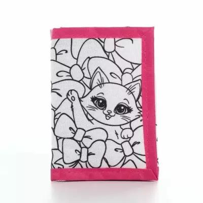 Кошелек на липучке под раскраску "Котята с бантиками" (комплект из 10 шт)