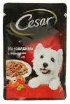 Влажный корм для взрослых собак Cesar с говядиной и овощами в соусе 85 г