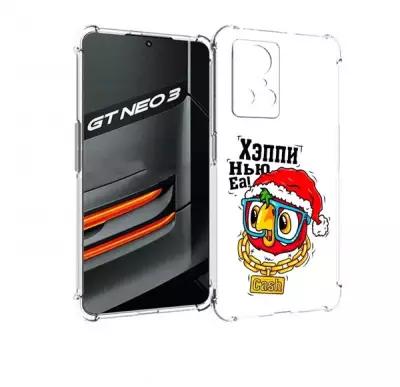 Чехол задняя-панель-накладка-бампер MyPads Хэппи нью еа для OPPO Realme GT Neo3 противоударный