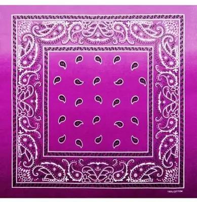 Бандана / Street Soul / Designed in USA Индийские огурцы в цветовом градиенте 55х55 см / фиолетовый