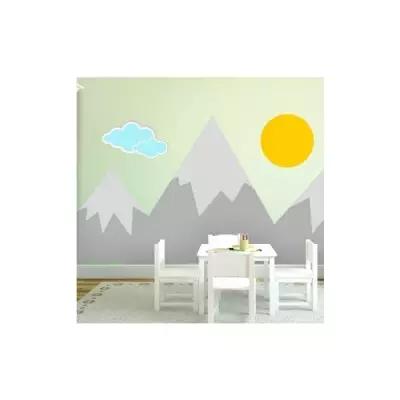 Многоцветная наклейка «Горы и солнце»
