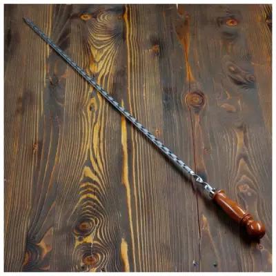 Шампур узбекский 92см, деревянная ручка, (рабочая часть 70см), с узором