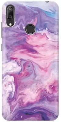 Ультратонкий силиконовый чехол-накладка для Huawei Y7 Prime (2019) с принтом "Purple Marble"