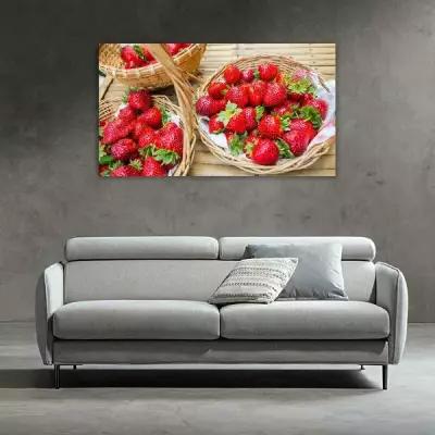 Картина на холсте 60x110 LinxOne "Клубника ягоды berries sweet" интерьерная для дома / на стену / на кухню / с подрамником