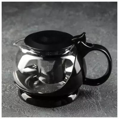 Чайник заварочный «Бетти», 800 мл, с металлическим ситом, цвет чёрный