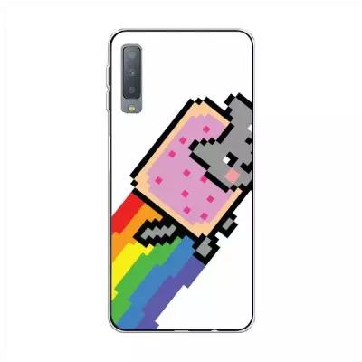 Силиконовый чехол "Nyan cat" на Samsung Galaxy A7 2018 / Самсунг Галакси А7 2018