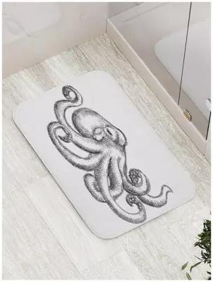 Коврик JoyArty противоскользящий "Одинокий осьминог" для ванной, сауны, бассейна, 77х52 см