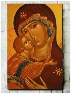 Картина интерьерная на дереве икона (Богородица) - 813