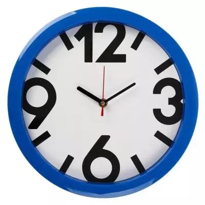 Часы настенные "Классика", 4 большие цифры, синий обод, 28х28 см