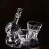 Подарочный набор - Два бокала для виски (гр.), блюдо (менажница) из прозрачной винной бутылки, круглый графин, ведерко для льда серии Хмельное стекло