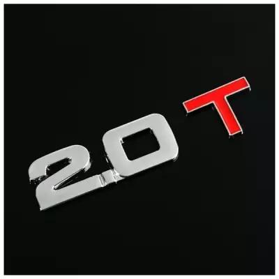Знак на авто Т 2.0, металлический, самоклеящейся, хром