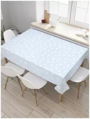 Скатерть прямоугольная JoyArty на кухонный стол "Круги на голубом фоне" из оксфорда, 120x145 см