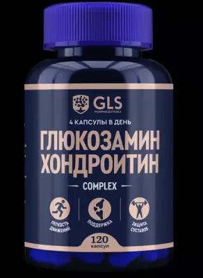 Глюкозамин Хондроитин 800 мг, бады / витамины для суставов, связок и хрящей, противовоспалительное, 120 капсул, GLS Pharmaceuticals