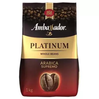 Кофе в зернах AMBASSADOR "Platinum", комплект 30 шт., 100% арабика, 1 кг, вакуумная упаковка