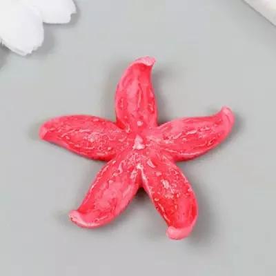 Фигурка для флорариума полистоун "Толстая розовая морская звезда" 4,2х4,5 см (3 шт)