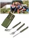 Набор столовых приборов, для похода, для пикника, ложка, вилка, нож / Туристический походный набор