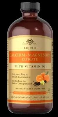 Liquid Calcium Magnesium Citrate With Vitamin D3 473 мл (Solgar) апельсин-ваниль