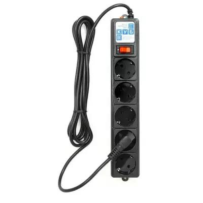 SPG-B-10-BLACK PowerCube Фильтр-удлинитель 3.0м 10А/2,2кВт, Электрическая мануфактура