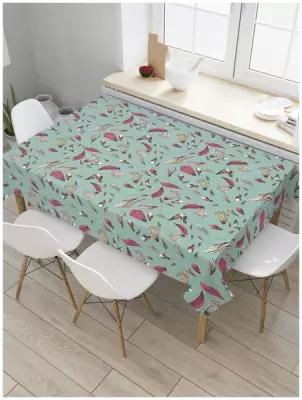 Скатерть прямоугольная JoyArty на кухонный стол "Полосатые растения" из оксфорда, 120x145 см