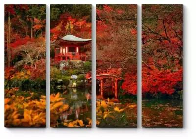 Модульная картина Красная осень в Киото80x60