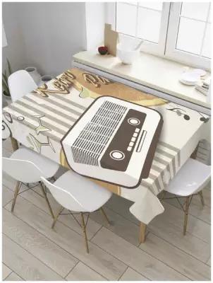 Скатерть прямоугольная JoyArty на кухонный стол "Поющее радио" из оксфорда, 120x145 см