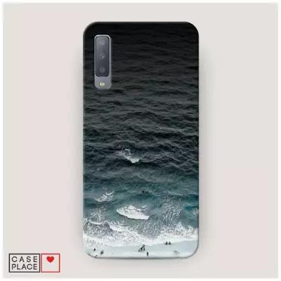 Пластиковый чехол "Волны на море" на Samsung Galaxy A7 2018 / Самсунг Галакси А7 2018