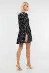 Платье BAON Платье с драпировкой и принтом из вискозы Baon B4524127, размер: XXL, черный