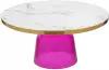 Столик кофейный, журнальный, круглый, закаленное стекло, Odd, D75 см, белый мрамор/фиолетовый, Bergenson Bjorn, MZTBL_CGLSPL_75