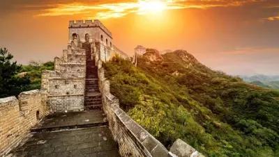 Постер на экокоже 60x110 LinxOne "Горы Китай Great Wall of" интерьер для дома / декор на стену / дизайн