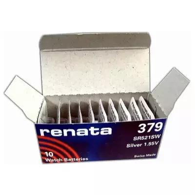 Батарейка для часов Renata 379 SR 521 SW 1.55V, 16mAh, 5.8x2.1mm, в блистере 1 шт
