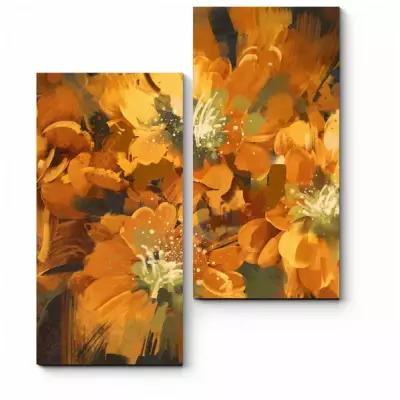Модульная картина Золотое цветение 40x50