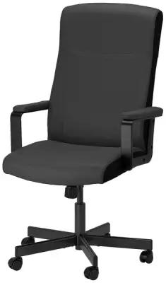Компьютерное кресло икеа миллбергет офисное, обивка: искусственная кожа/текстиль, цвет: мурум черный
