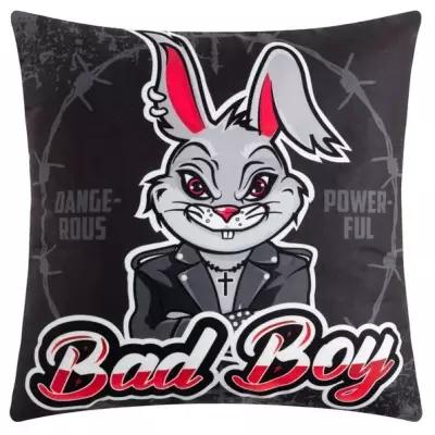 Подушка декоративная Этель Bad Boy, 40x40 см, серый/черный