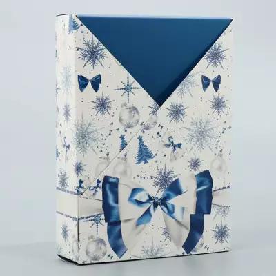 Складная коробка «Новогодний бант», 21× 15 × 5 см