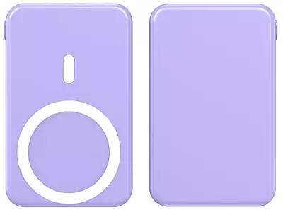 Портативный аккумулятор Power bank 10000mAh Беспроводная зарядка Фиолетовый цвет