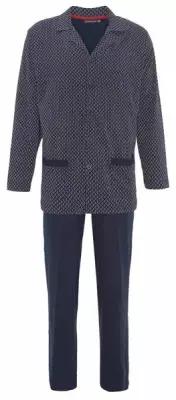 Мужская пижама из хлопкового трикотажа (Размер: XL) (Цвет: синий)