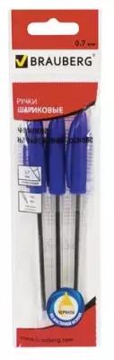 Ручки шариковые масляные BRAUBERG, набор 3 шт., синие, "Rite-Oil", узел 0,7 мм, линия письма 0,35 мм