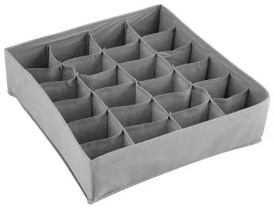 Коробка для хранения мелких вещей на 24 ячейки, размер: 32х32х9см, цвет серый