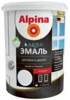 Эмаль для окон и дверей Alpina Аква, акриловая, глянцевая, белая, 0,9 л