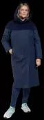 Пальто ДЮТО, демисезон/зима, шерсть, силуэт прямой, удлиненное, размер 48, синий