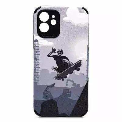 Чехол с рисунком для Apple iPhone 12 / с принтом скейтборд / накладка силиконовая с усиленными углами
