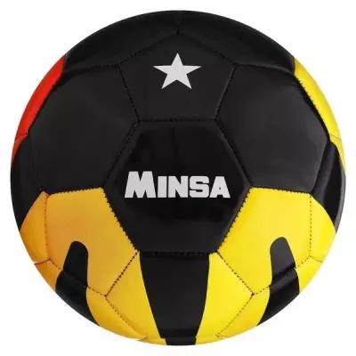 Мяч футбольный MINSA, PU, машинная сшивка, 32 панели, размер 5, вес 380 г, цвет желтый, черный, красный